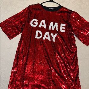 Sequin Red Game Day Midi Dress